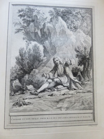 Fables de La Fontaine Homme et son image - Oudry, 1755