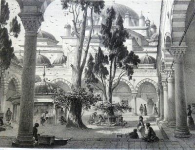 Cour intérieure de la mosquée du sultan Bayazid (Constantinople)