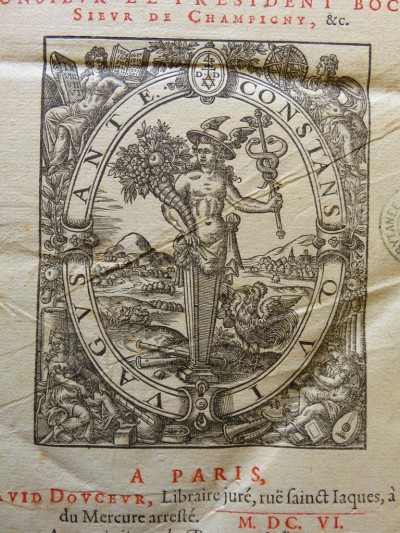 E325- Thrésor de la langue françoyse ... par Jean Nicot.Paris:  D. Douceur, 1606.