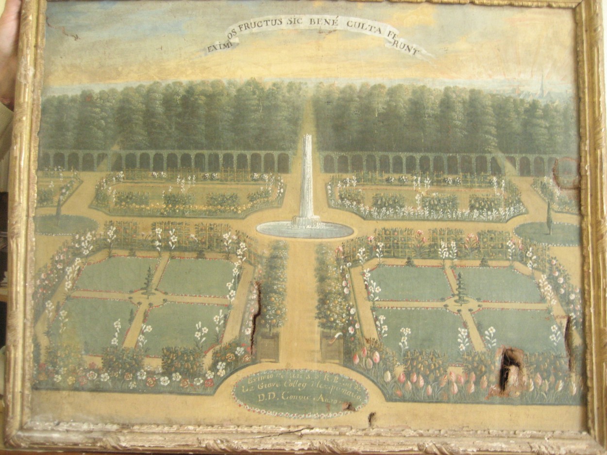 Tableau du jardin allégorique XVIIIe siècle