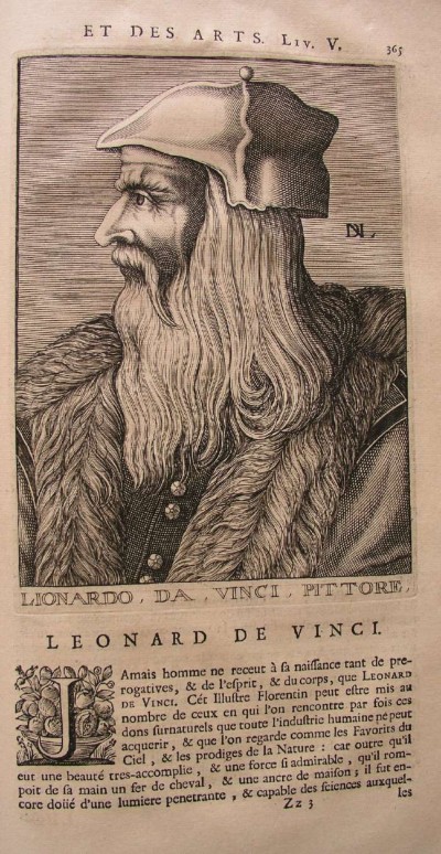 Portrait de Léonard de Vinci,D.L.,1682